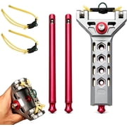 Auto Loading Slingshot with Magazine, Aluminum Slingshot for Adults | Semi Automatic Slingshot with Rapid Reload System, for Camping, Recreation and Backyard Activities Marbles are not included.