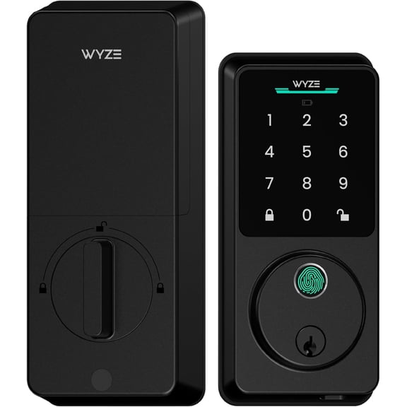 Auto-Lock Bolt v2, Fingerprint Keyless Entry Smart Lock, AI Learning Scanner with Wi-Fi Front Door Lock Deadbolt, Auto-Lock, 8 Months Battery, BHMA2, IP53, Anti-Peep Keypad, Backup Keys