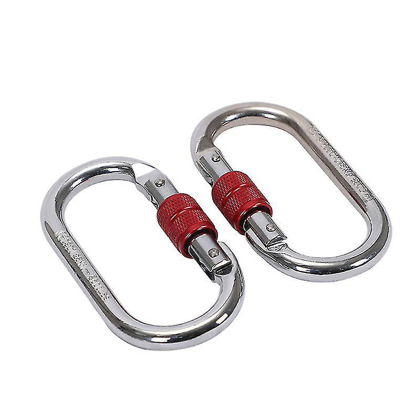 Auto Lock Carabiner (Silver Red) (2pcs)