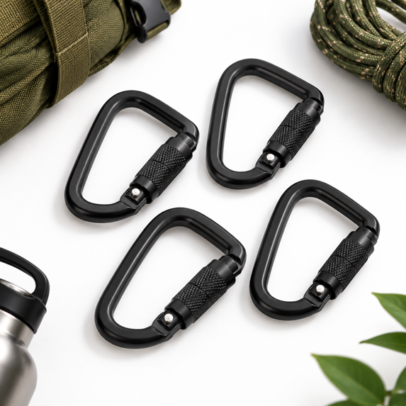 Cimbing Rocks Auto Locking Carabiner 30kn=6500lbs Heavy Duty Large Clip Climbing ...
