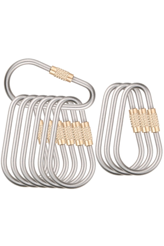 Auto Locking Carabiner Clips Solid D Shape Style Multipurpose Heavy Duty Carabiner Titanium Carabiner Keychain