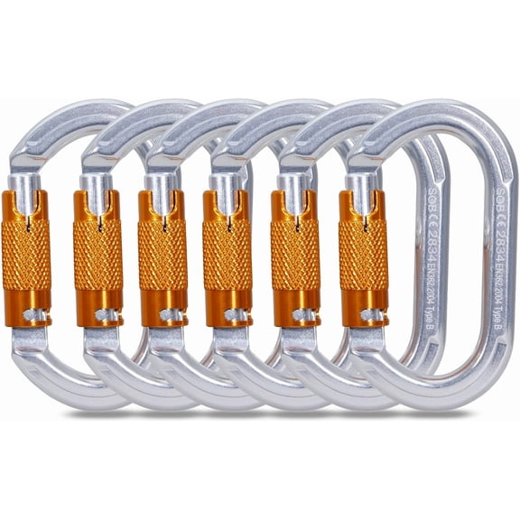 Auto Locking Climbing Carabiner Clips,Heavy Duty Asymmetrical Connector Used for Rappelling Gear Rescue Outdoor Projects Dog Leash