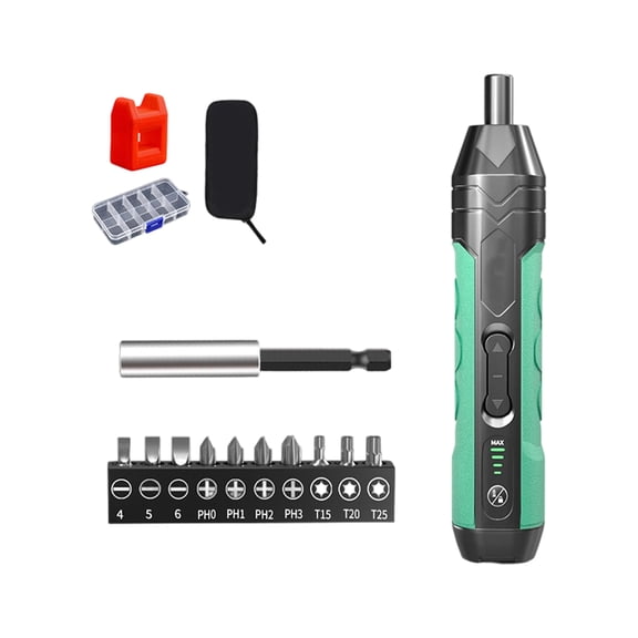 Auto/Manual Double Mode Cordless Screwdriver Set 11 Bits 280RPM Speed Adjustable Torques LED Work Light Power Indicators