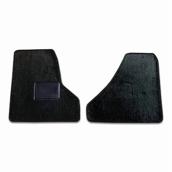 Auto Mats and Accessories 2 Piece Front Custom Carpeted Floor Mat Compatible with 2018-2025 Freightliner Cascadia, Automatic/Manual with Heel Pad (Black) Made in the USA