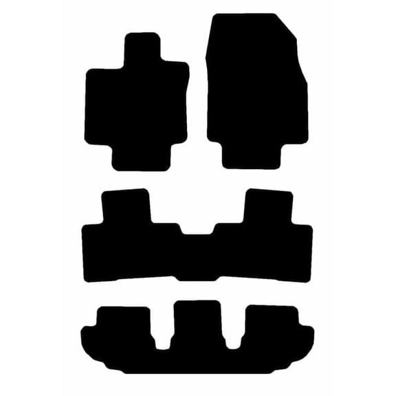 Auto Mats and Accessories 4 Piece Set Custom Carpeted Floor Mats Compatible with 2020-2024 Toyota Highlander 2nd Row Bench Seat (Black) Made in the USA