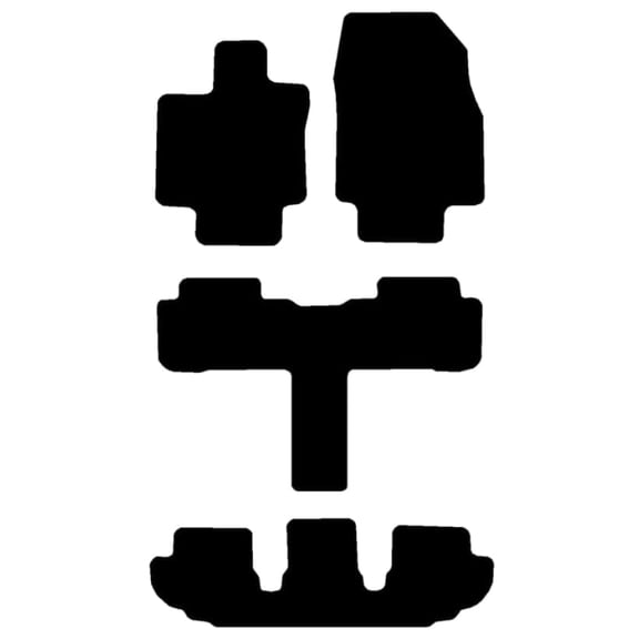 Auto Mats and Accessories 4 Piece Set Custom Carpeted Floor Mats Compatible with 2020-2024 Toyota Highlander 2nd Row Captain Chairs (Black) Made in the USA