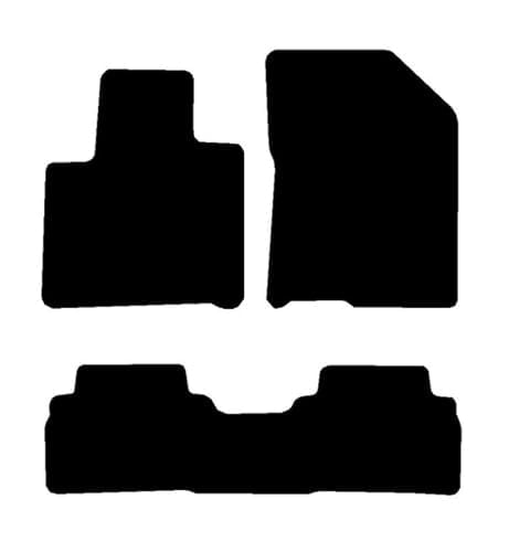 Juego de 3 alfombras de piso personalizadas de felpa compatibles con Kia Sorento 2016-2021 (negro), hechas en EE. UU.