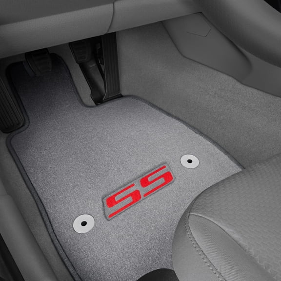 Auto Mats and Accessories 4 Piece Set Custom Carpeted Floor Mats Compatible with 2010-2015 Chevrolet Camaro (Black) with Red SS Logo Made in the USA