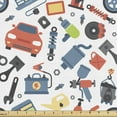 thumbnail image 1 of Ambesonne Auto Mechanic Fabric by the Yard Upholstery, Car Repair Elements, 3 Yards, Multicolor, 1 of 4