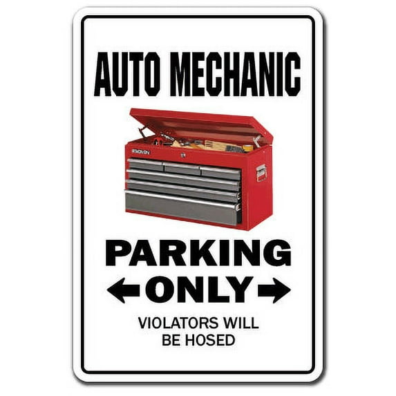 Auto Mechanic Novelty Sign | Indoor/Outdoor | Funny Home Décor for Garages, Living Rooms, Bedroom, Offices | SignMission Car Repair Shop Gift Garage Automobile Sign Wall Plaque