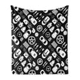 thumbnail image 1 of Auto Mechanic Soft Flannel Fleece Throw Blanket, Continuous Pattern with Car Part Automobile Service Themed, Cozy Plush for Indoor and Outdoor Use, 50" x 70", Charcoal Grey and White, by Ambesonne, 1 of 5