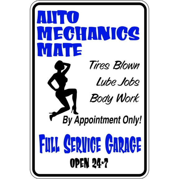 Auto Mechanics Bed Humorous Amusing Comic Witty Funny Entertaining Whimsical Holiday Gift Decorating Ideas Girl Boy Bedroom Wall Decal Sticker - Size: 14 Inch x 26 Inch