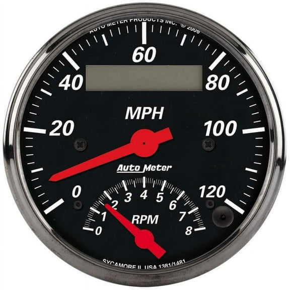 AutoMeter Gauge Tach/Speedo 3-3/8in. 120MPH 8K RPM Elec. Program. Designer Blk