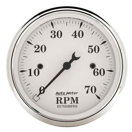 Autometer 1695 Old-Tyme White Tachometer, 3-1/8", 7K Rpm, In-Dash
