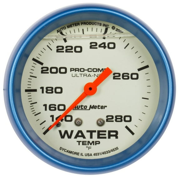 Autometer 2-5/8 Ultra-Nite Water Temp Gauge 140-280