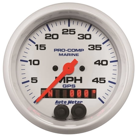 Auto Meter 200635 - Marine 3.37" White In-Dash Mount GPS Speedometer Gauge