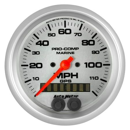 Auto Meter 200637-33 - Marine 3.37" Silver In-Dash Mount GPS Speedometer Gauge