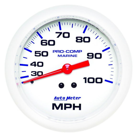 Auto Meter 200754 - Marine 3.37" White In-Dash Mount Mechanical Speedometer Gauge