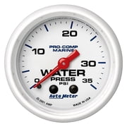 Auto Meter 200772 - Marine 2.06 White In-Dash Mount Mechanical Water Pressure Gauge