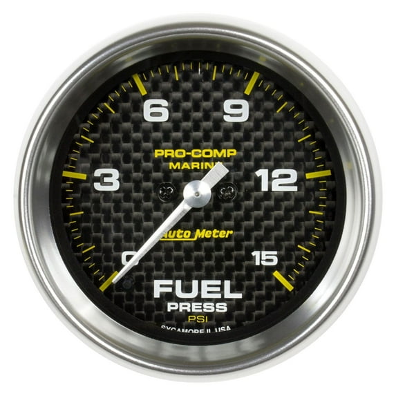 Auto Meter 200848-40 - Marine 2.06" Carbon Fiber In-Dash Mount Electric Fuel Pressure Gauge