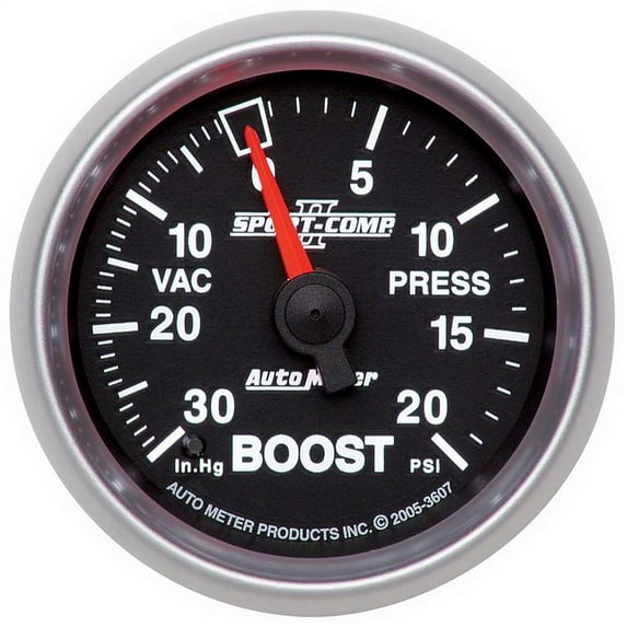 AutoMeter 3607 Sport-Comp II Mechanical Boost/Vacuum Gauge