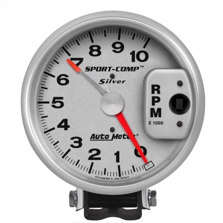 Auto Meter 5in 10000 Rpm Silver Tac