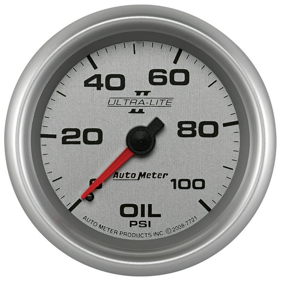 Auto Meter 7721 Ultra-Lite Pro II 2-5/8 0-100 PSI Mechanical Oil Pressure Gauge