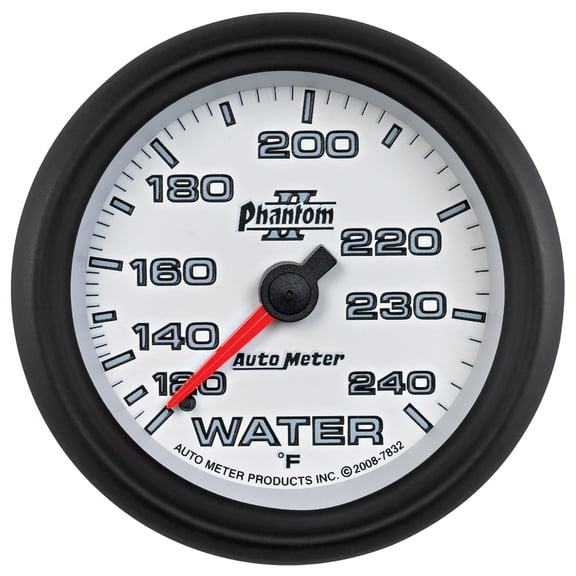 Auto Meter 7832 Phantom II 2-5/8 120-240 F Mechanical Water Temperature Gauge