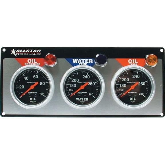 Auto Meter Oil Pressure, Water & Oil Temperature Sport-Comp 3 Gauge Panel
