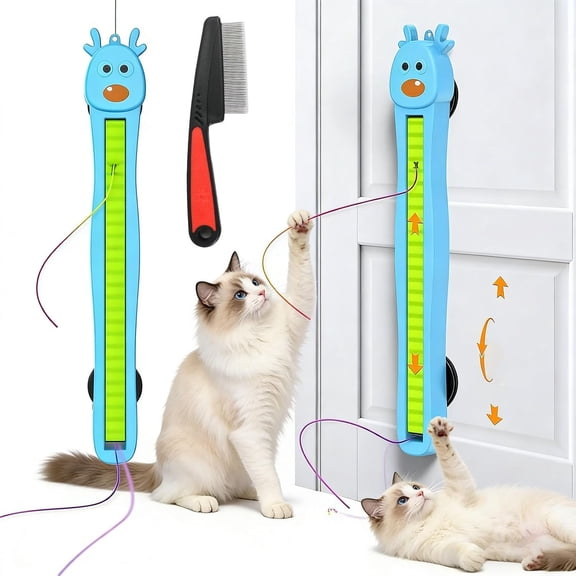 Auto Motion Flying Rope Cat Toy,Automatic Electric Wall Mounted Interactive Cat Toy for Indoor Cats,Smart 360° Flexible String Movement Kitten Toys