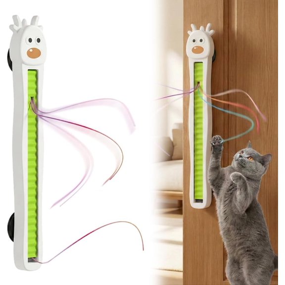 Auto Motion Flying Rope Cat Toy from Lazy to Crazy, 2026 New Electric Wall-Mounted Flying Rope Toy, Automatic Interactive Cats Toy for Indoor Cats, Bored Kittens and Adult Cats (White)