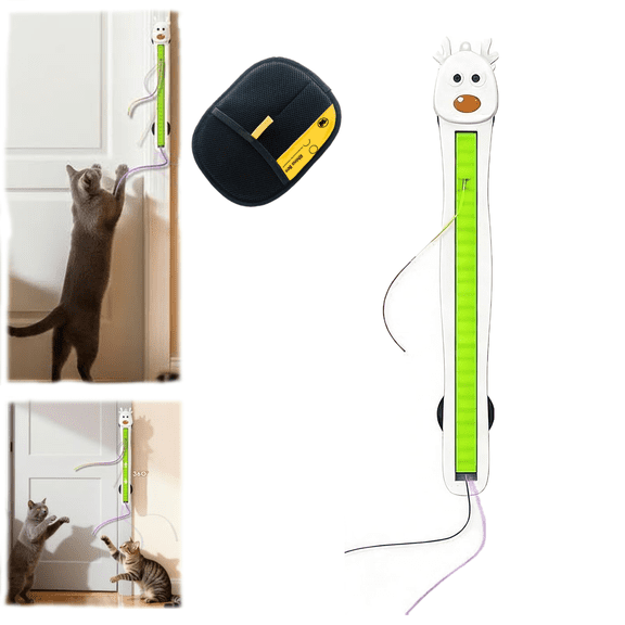 Auto Motion Flying Rope Cat Toy from Lazy to Crazy, 360° flexible string movement cat toy, electric wall mounted interactive cat toy, Toy for Indoor Cats, Boredom Relief & Daily Exercise