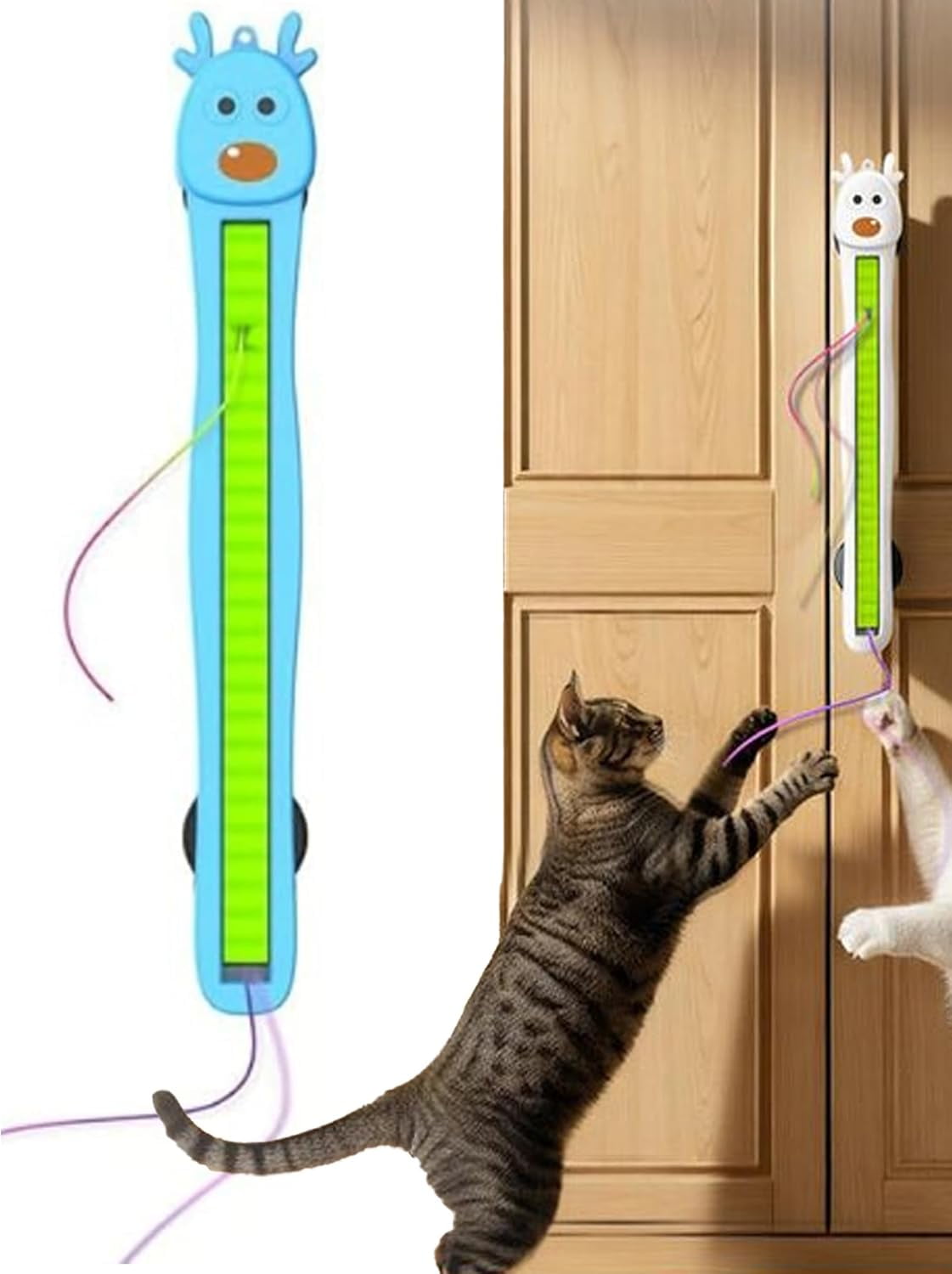 Auto Motion Flying Rope Cat Toy from Lazy to Crazy, Wall Mounted Electric Interactive Cat Toy for Indoor Cats, Hands-Free Motion, Boredom Relief & Daily Exercise (Blue)