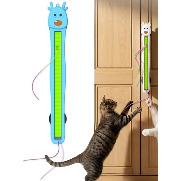 Auto Motion Flying Rope Cat Toy from Lazy to Crazy, Wall Mounted Electric Interactive Cat Toy for Indoor Cats, Hands-Free Motion, Boredom Relief & Daily Exercise (Blue)