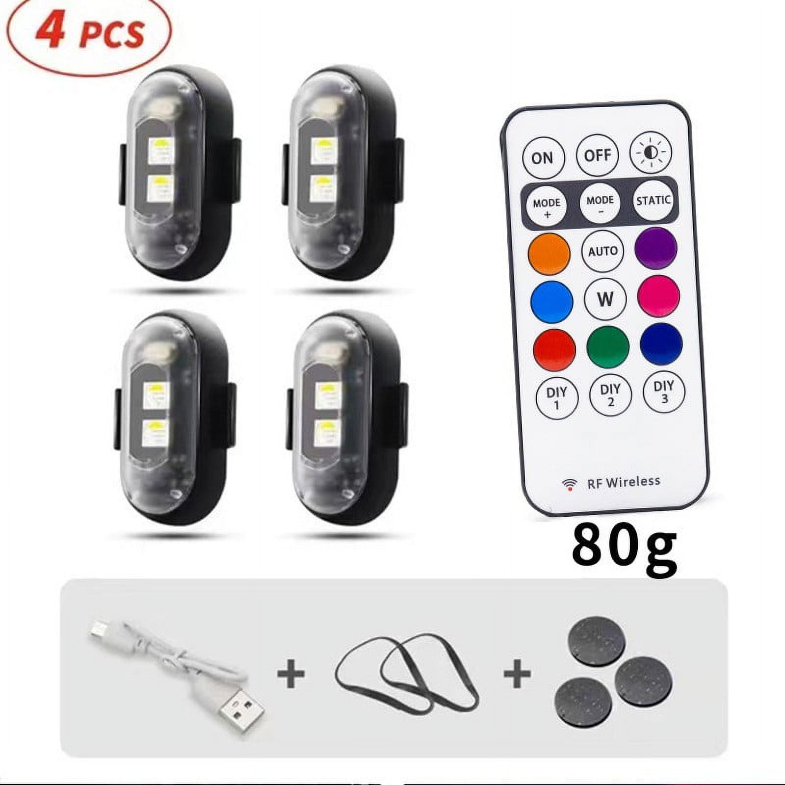 Auto Motorcycle Universal LED Warning Light 7 Color Strobe Flashing ...