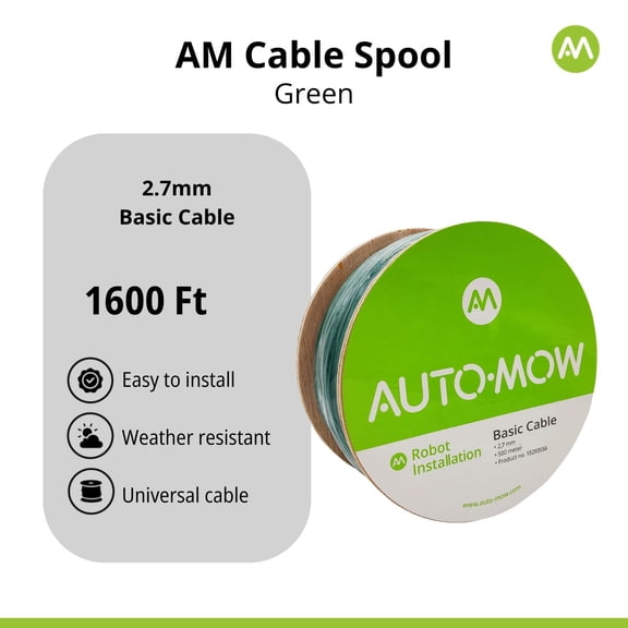 Auto-Mow 1600-ft Boundary Wire, 9 AWG, 2.7mm Thick Standard Green Cable