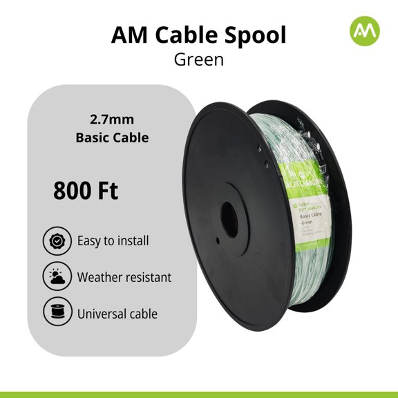 Auto-Mow 800-ft Boundary Wire, 9 AWG, 2.7mm Thick Standard Green Cable