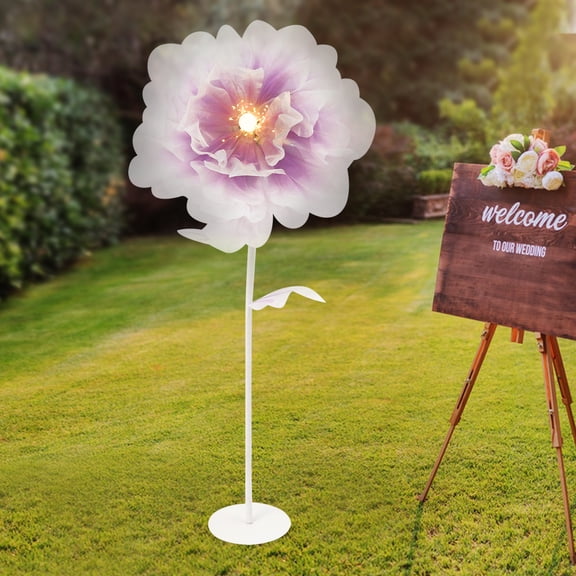 Auto-Open Artificial Peony Flower Electric Automatic Blooming & Closing Flower with LED Light for Wedding, Home Decor