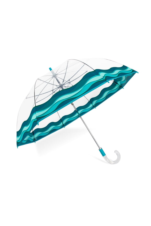 Auto Open Bubble Umbrella Waves of Capri Color Rain & Windproof For Weddings Proms Events