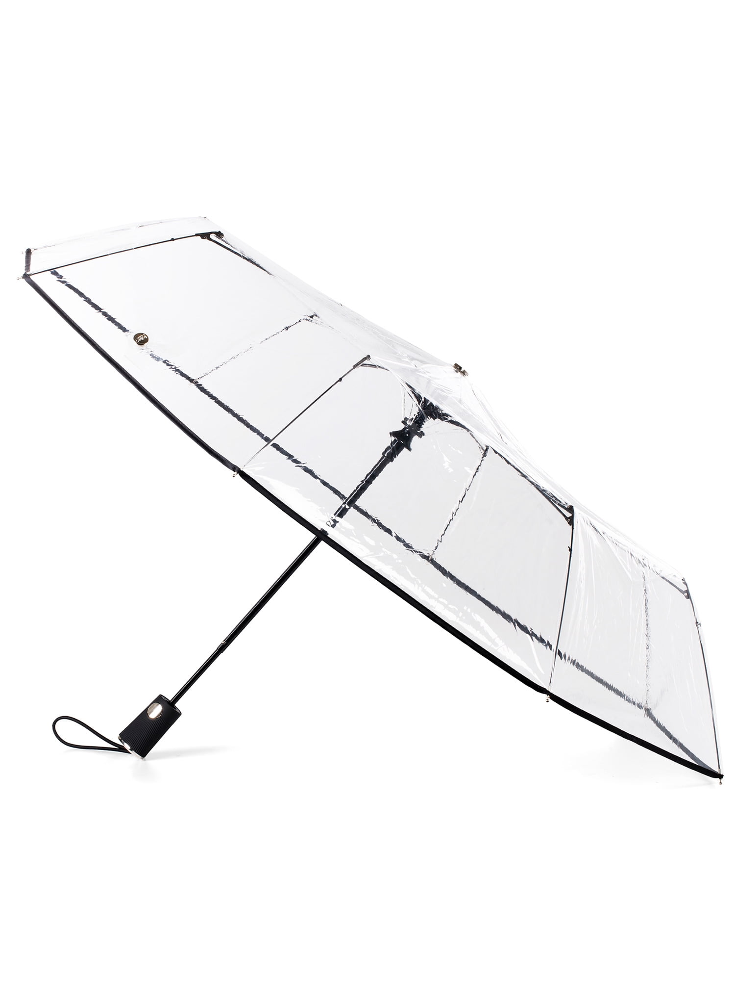 Auto Open Clear Canopy Umbrella with Black Trim