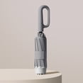 thumbnail image 1 of Auto Open Close Folding Umbrella with C Shaped Hook Handle, Windproof Reverse Compact Travel Umbrella with Reflective Strip, Auto Fold Rain Sun Umbrella for Daily Commute Travel Gray, 1 of 8