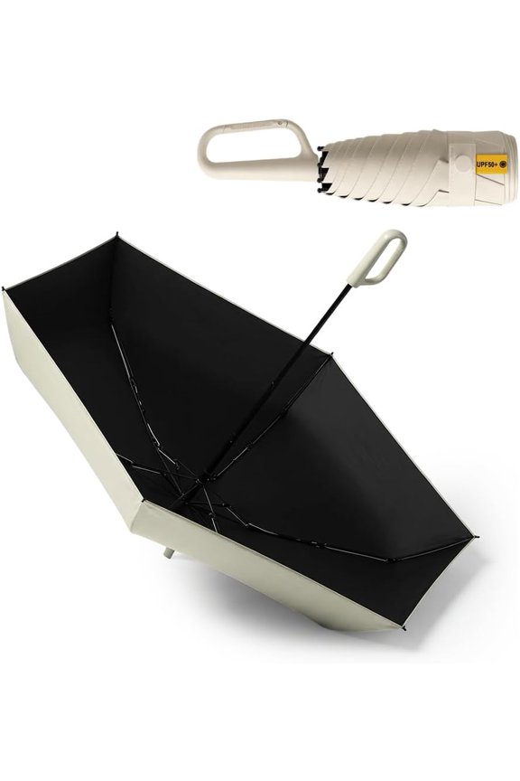 Auto Open & Close Reverse Folding Umbrella, Wind Resistant Reinforced Frame with Ring Buckle, Compact Portable Sun Shade Umbrella with Carabiner Handle