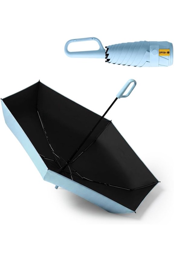 Auto Open & Close Reverse Folding Umbrella, Wind Resistant Reinforced Frame with Ring Buckle, Compact Portable Sun Shade Umbrella with Carabiner Handle