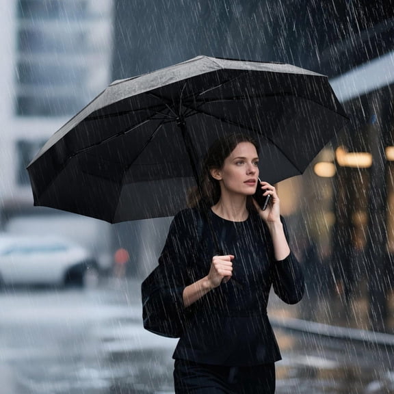 Auto Open/Close Travel Umbrella - 42" Compact, Lightweight & Windproof for Rain & Sun