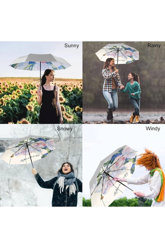 Auto Open Close Windproof Rainproof 99.9% Silver Coating Compact Travel