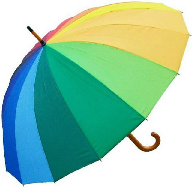 Auto-Open Rainbow Stick Umbrella
