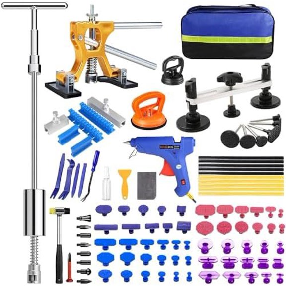 Auto Paintless Dent Removal Kit - Adjustable Paintless Dent Repair Tool for Auto, , & Metal Surfaces, Complete Dent Puller kit Quick Fix for Small & Large Dings, Hail