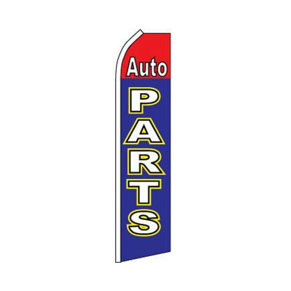 Auto Parts Blue / Red Swooper Super Feather Advertising Flag