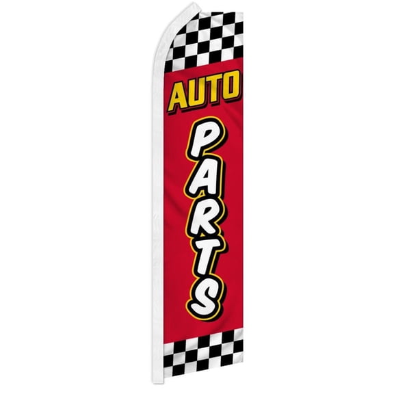 Auto Parts (Red Checkered) Super Flag