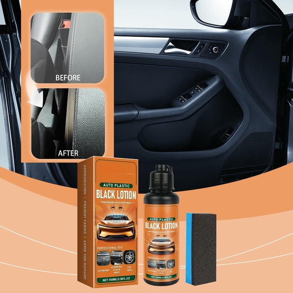 Auto Plastic Lotion Restorer, 100ml Car Interior Exterior Refurbishing Agent, Dashboard Tire Fading Protection, Suitable for Dark Finish, Easy Apply